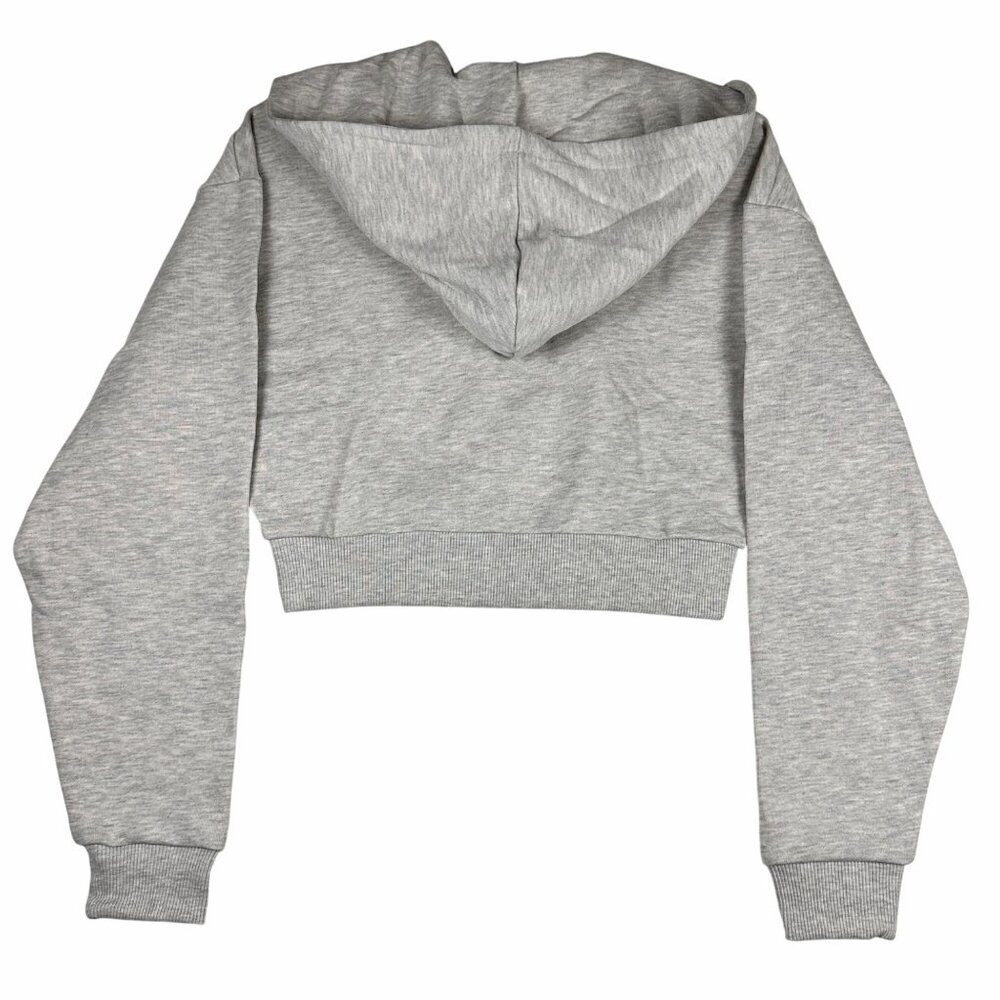 REVOLVE By. WeWoreWhat Half Zip Cropped Hoodie Women’s XS Gray Heather NWT $118 - Picture 3 of 7